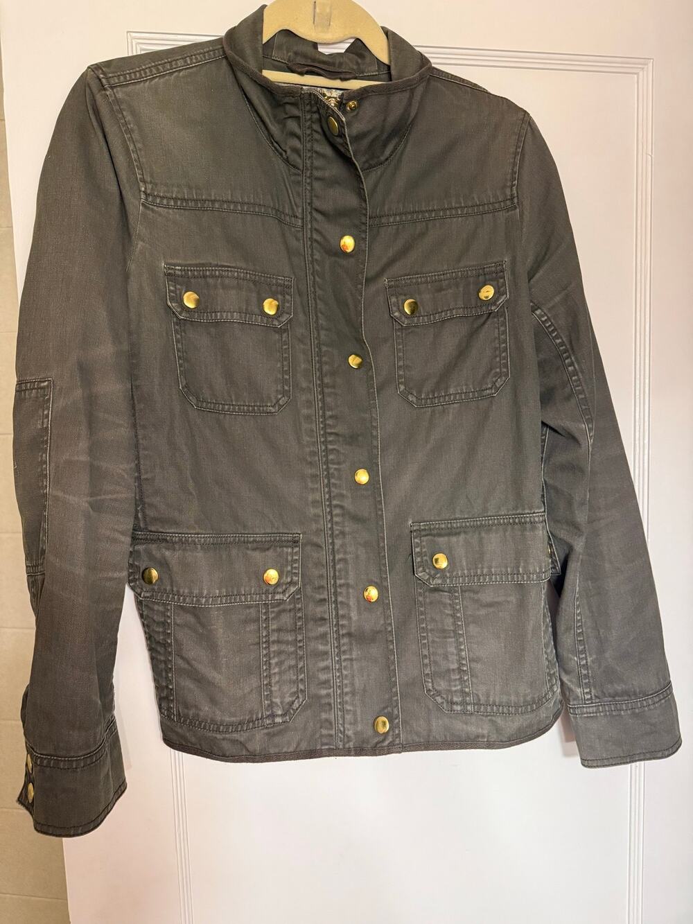 J.Crew Relaxed Boyfriend Field Jacket in dark olive green size small